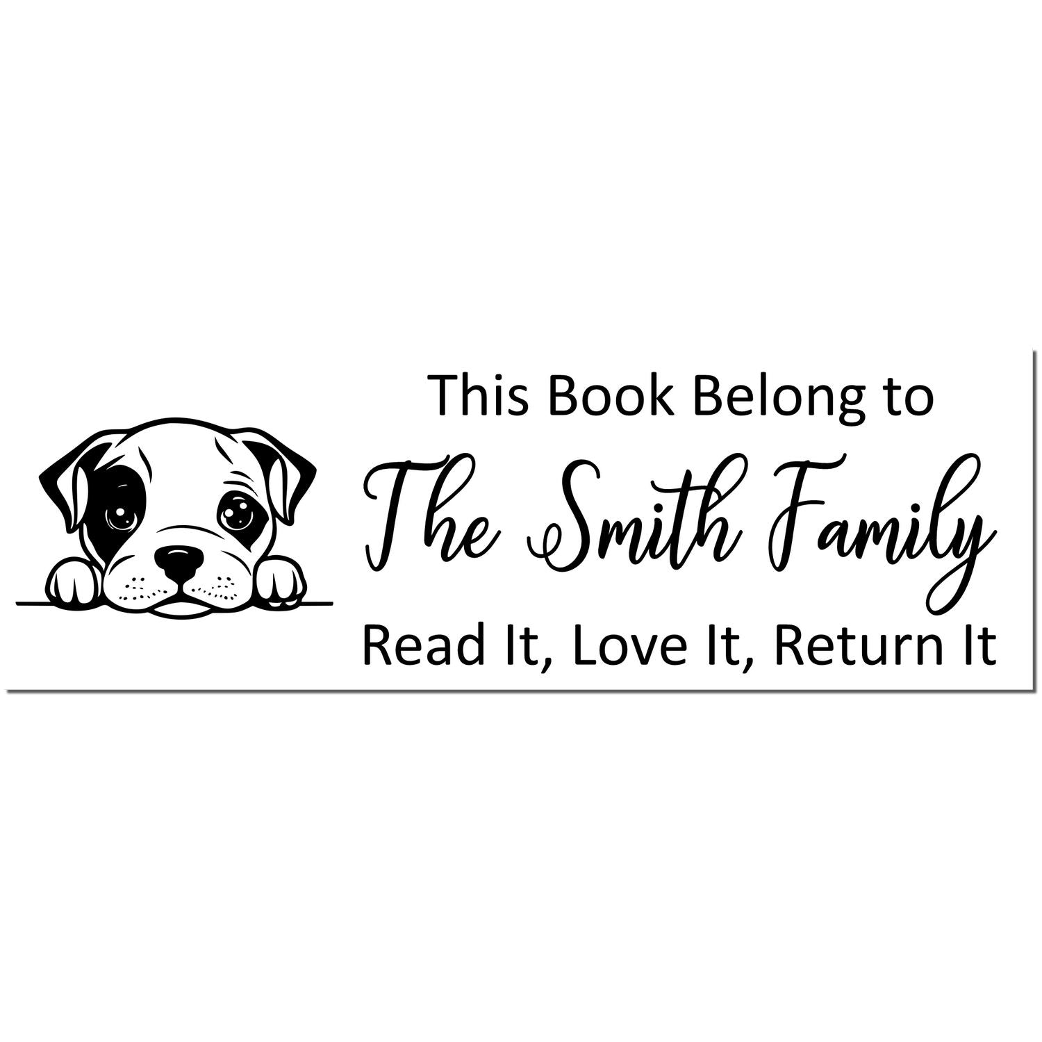 Pre-Inked American Staffordshire Terrier Personalized This Book Belongs To Puppy Stamper - Engineer Seal Stamps