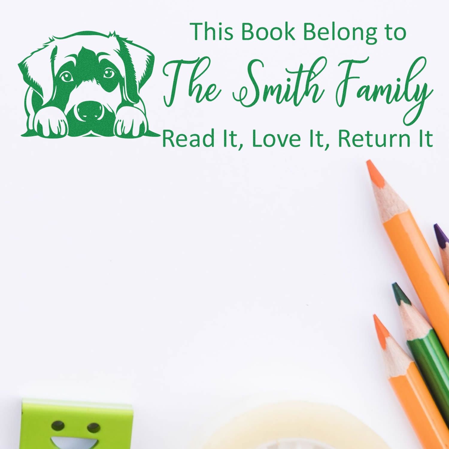 Slim Anatolian Shepherd Personalizable Ex Libris Dog Design Stamp - Engineer Seal Stamps