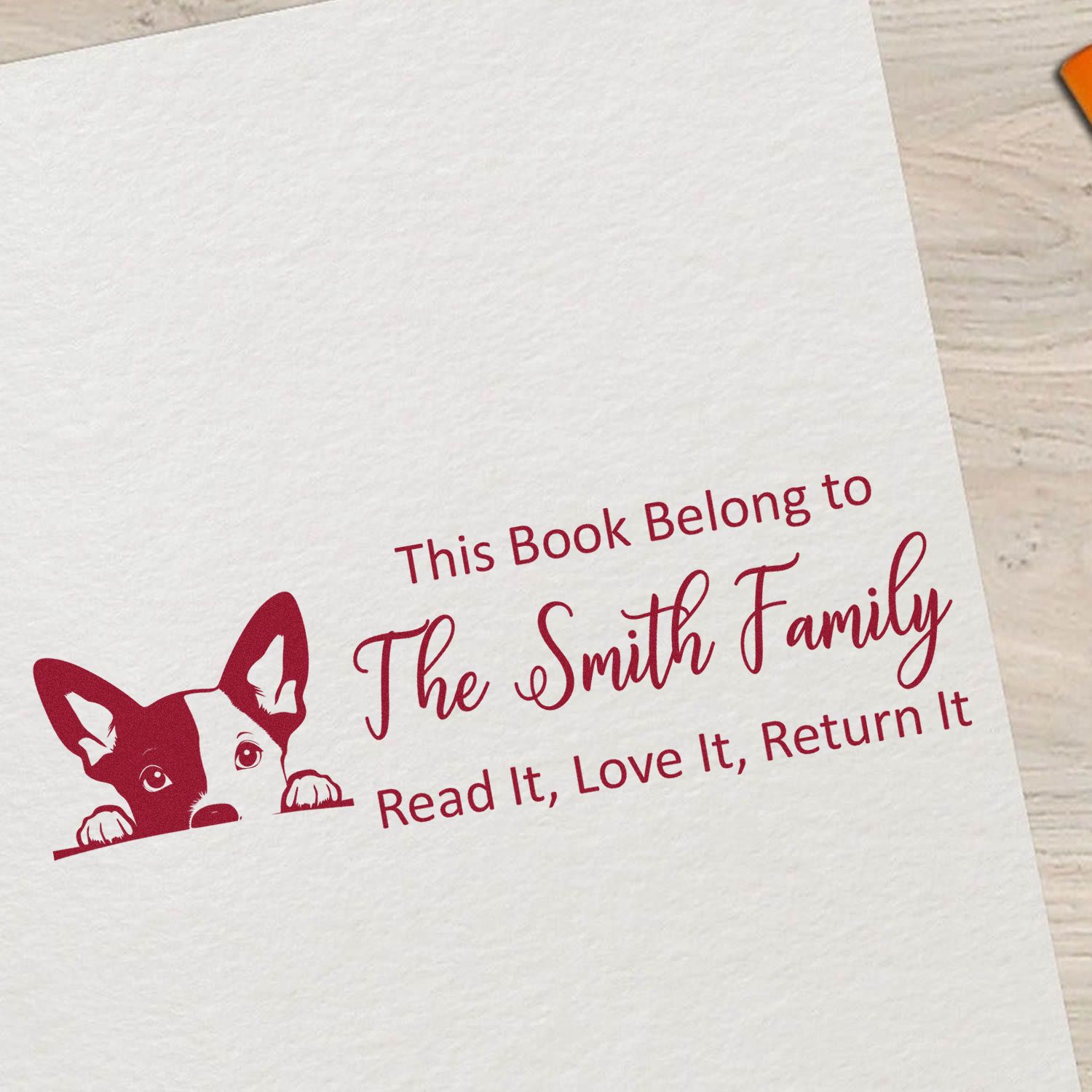 Slim Basenji Personalizable Dog Lover Ex Libris Stamp - Engineer Seal Stamps