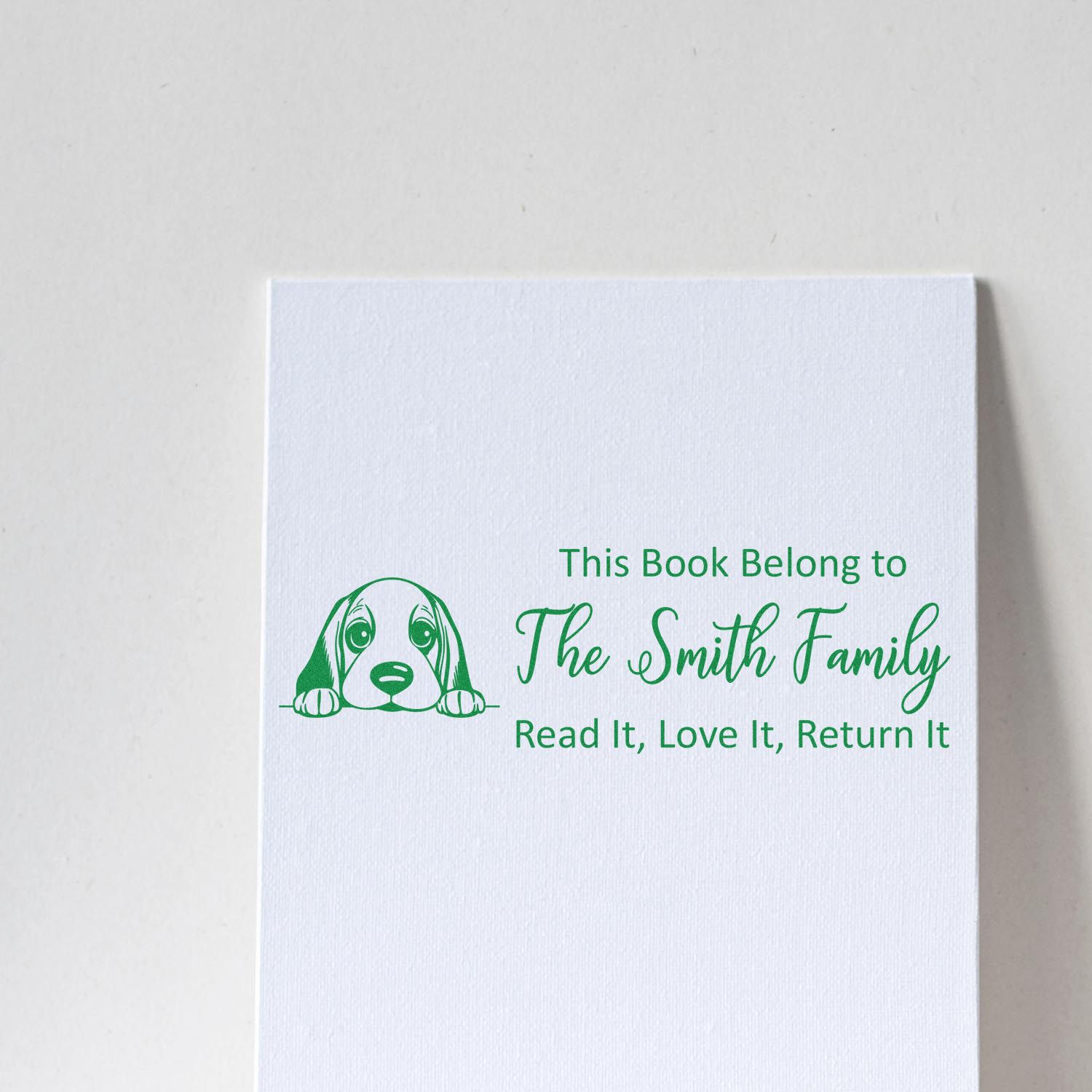 Self-Inking Basset Hound Customized Literary Dog Stamper - Engineer Seal Stamps