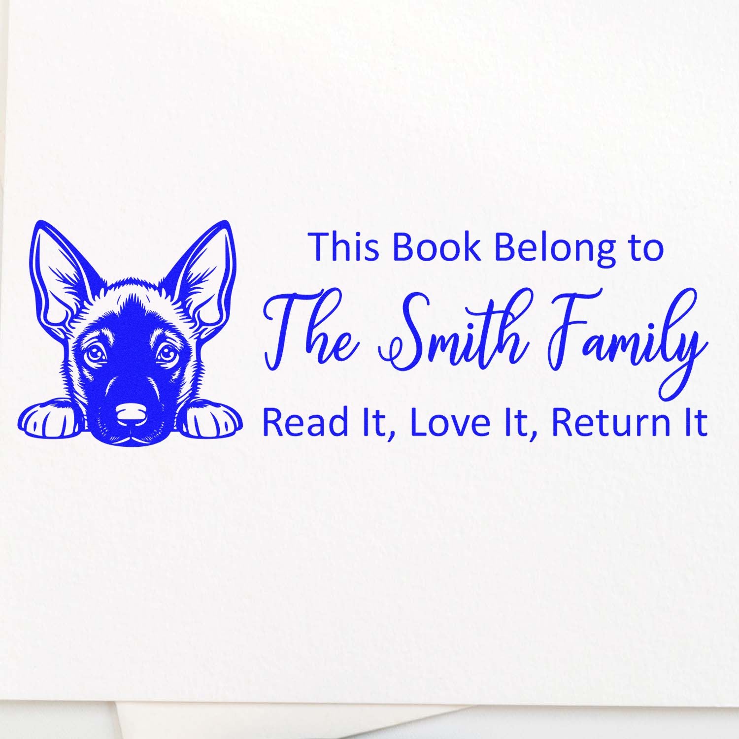 Self-Inking Belgian Malinois Customized Dog Lover Book Stamper - Engineer Seal Stamps