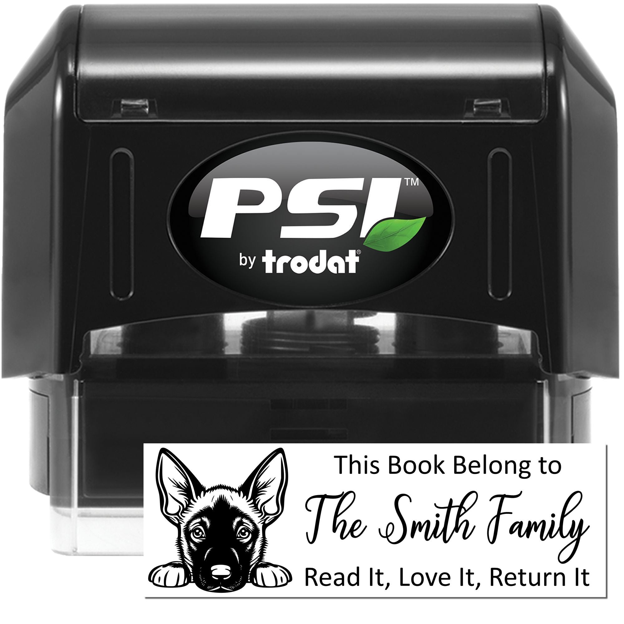 Pre-Inked Belgian Malinois Personalized Stamper - Engineer Seal Stamps