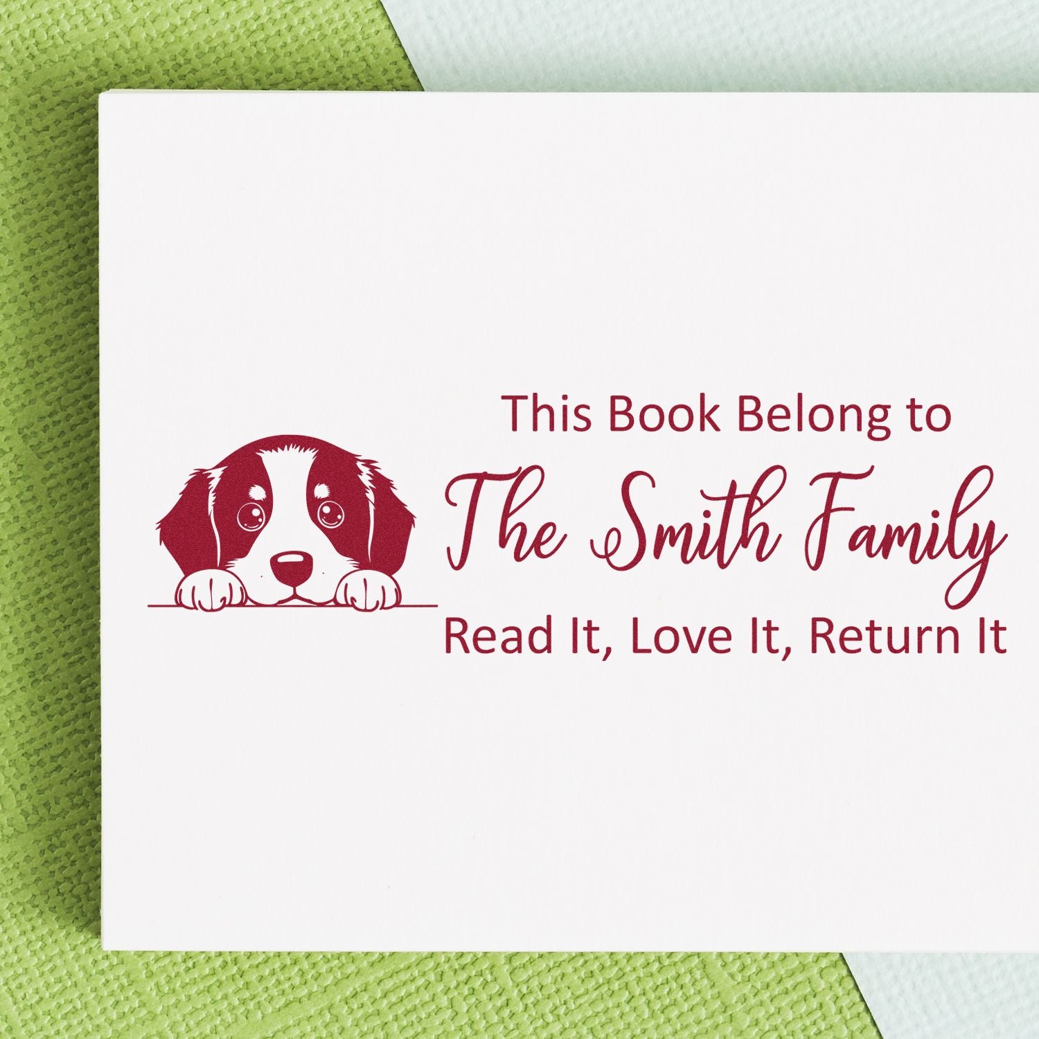 Slim Bernese Mountain Personalizable Bookworm Dog Stamp - Engineer Seal Stamps