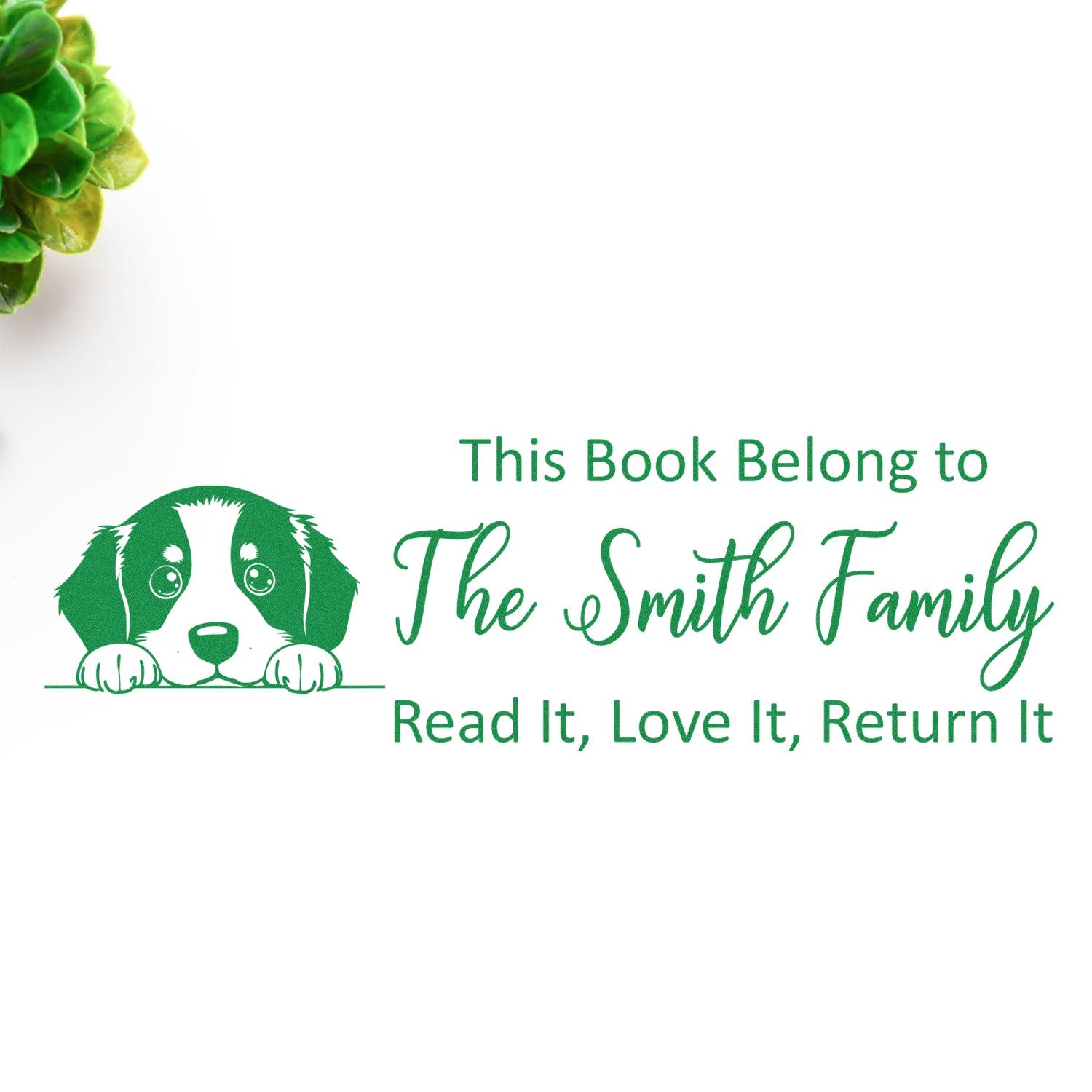 Self-Inking Bernese Mountain Customized Reading Dog Ex Libris Stamp - Engineer Seal Stamps