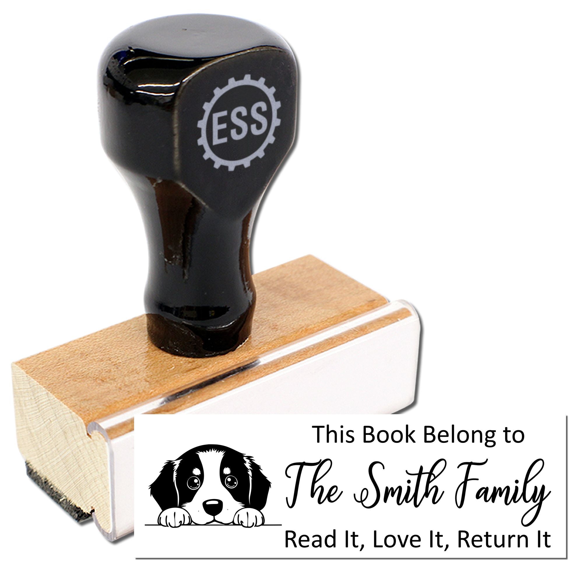 Bernese Mountain Custom Ex Libris Dog Rubber Stamp - Engineer Seal Stamps