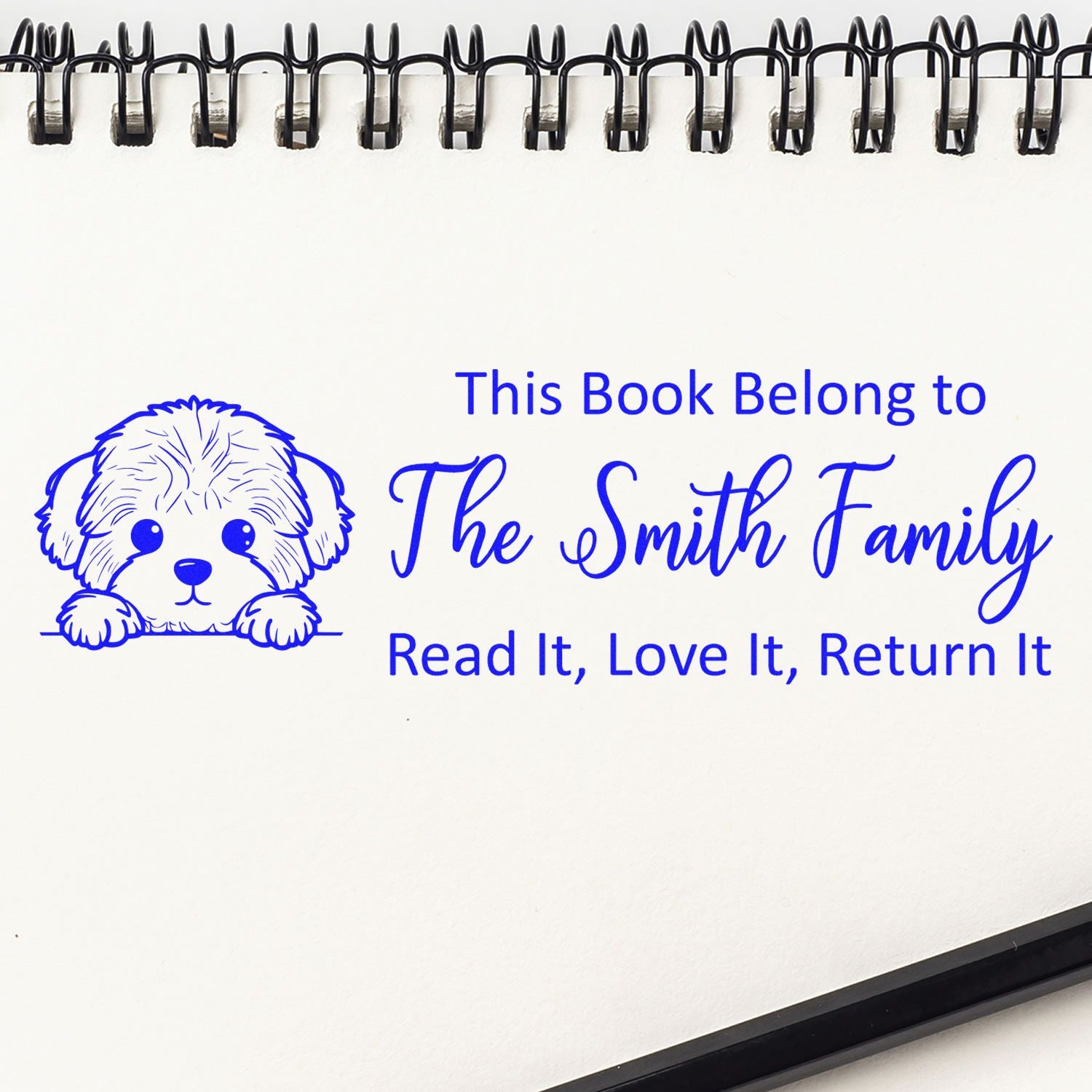 Bichon Frise Custom Ex Libris Dog Rubber Stamp - Engineer Seal Stamps