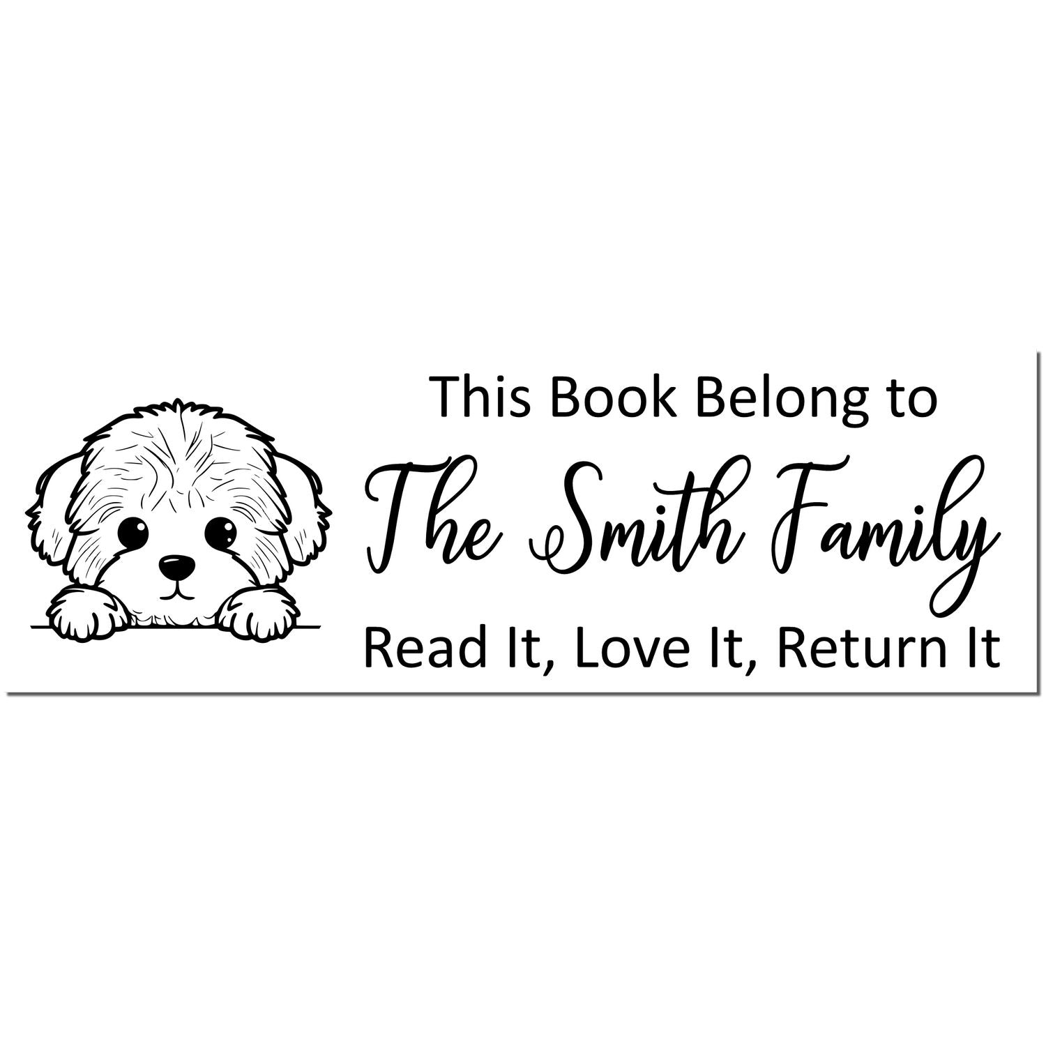 Pre-Inked Bichon Frise Custom Made Dog Book Stamper - Engineer Seal Stamps