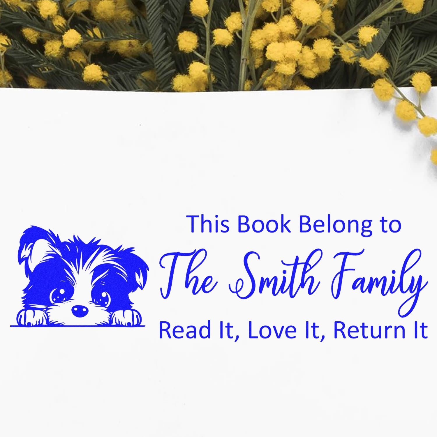 Biewer Terrier Custom From The Library Of Dog Rubber Stamp - Engineer Seal Stamps