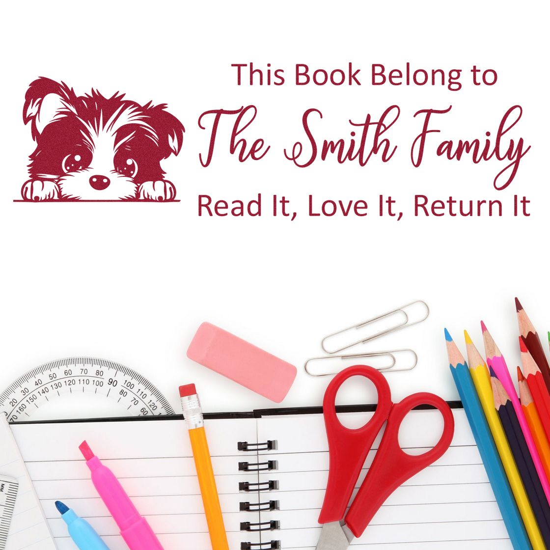 Pre-Inked Biewer Terrier Custom Made Dog For Books Stamp - Engineer Seal Stamps