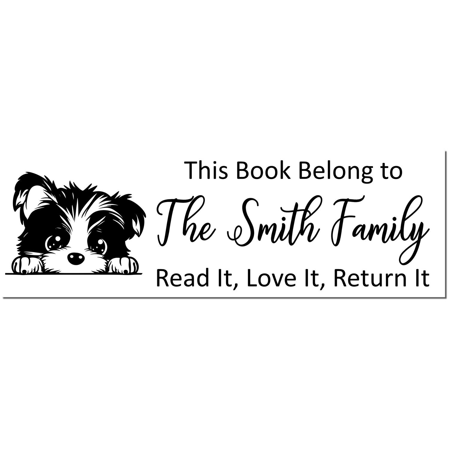 Slim Biewer Terrier Personalizable Dog Librarian Stamp - Engineer Seal Stamps