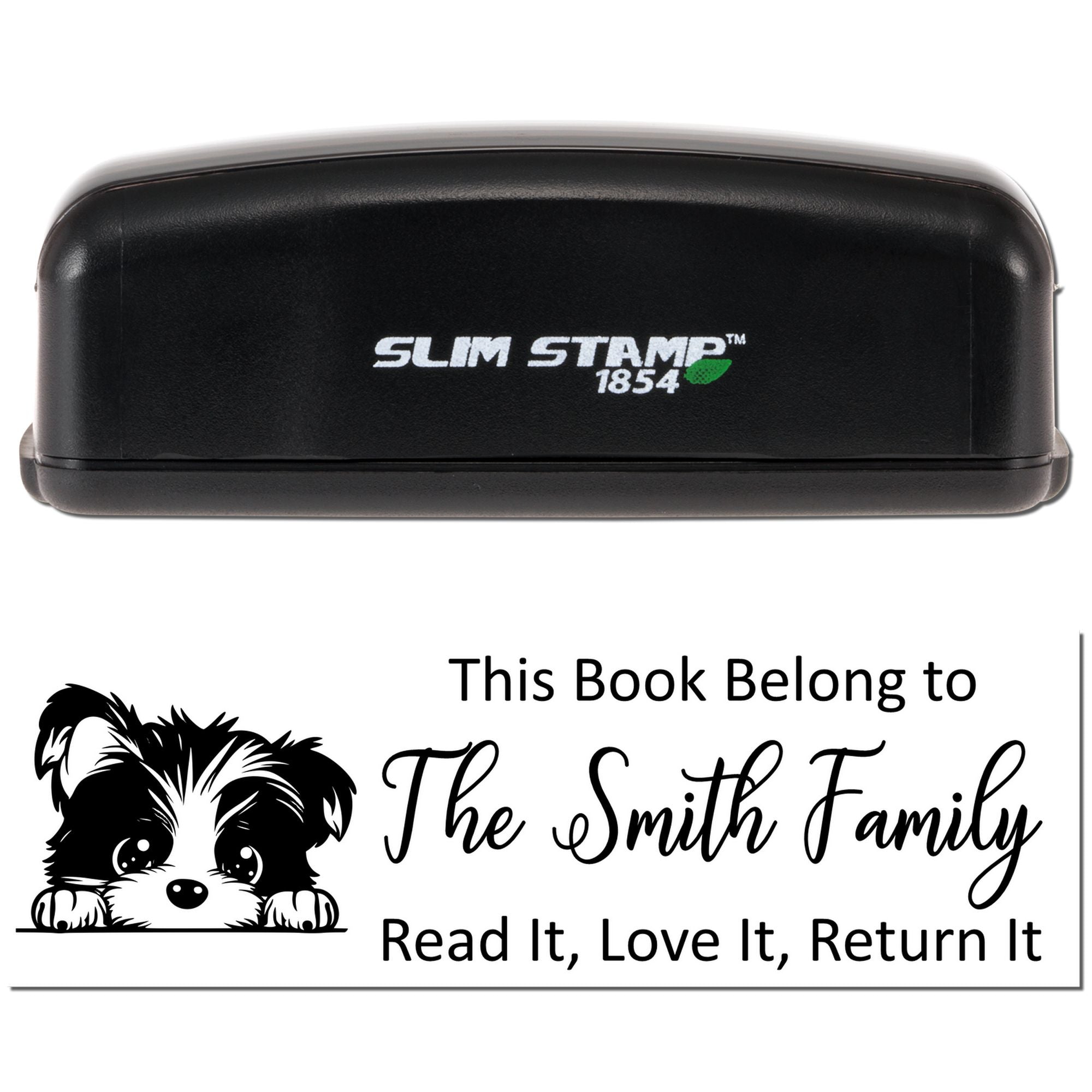 Slim Biewer Terrier Personalizable Dog Librarian Stamp - Engineer Seal Stamps