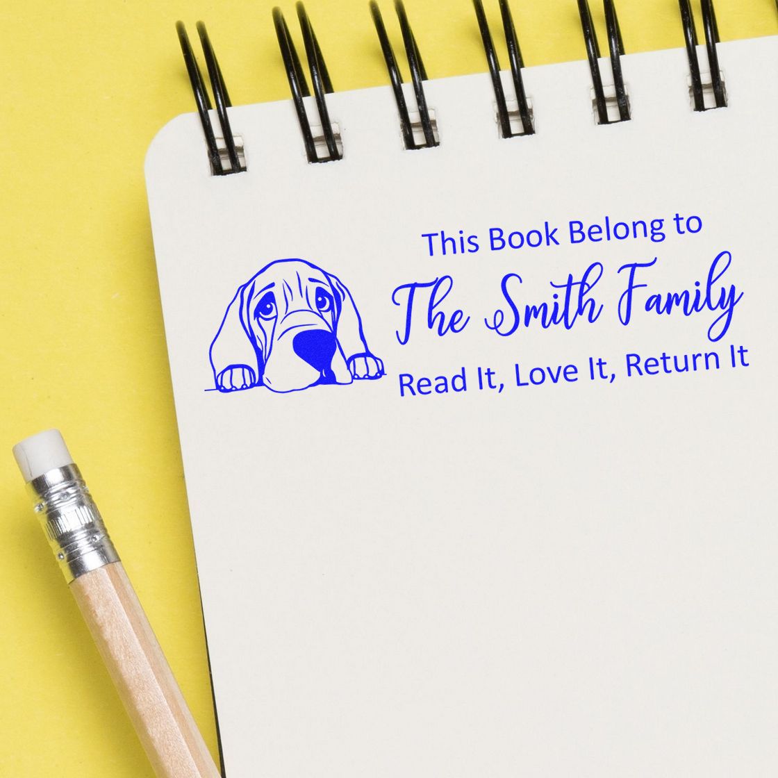 Pre-Inked Bloodhound Custom Made Dog For Books Stamper - Engineer Seal Stamps