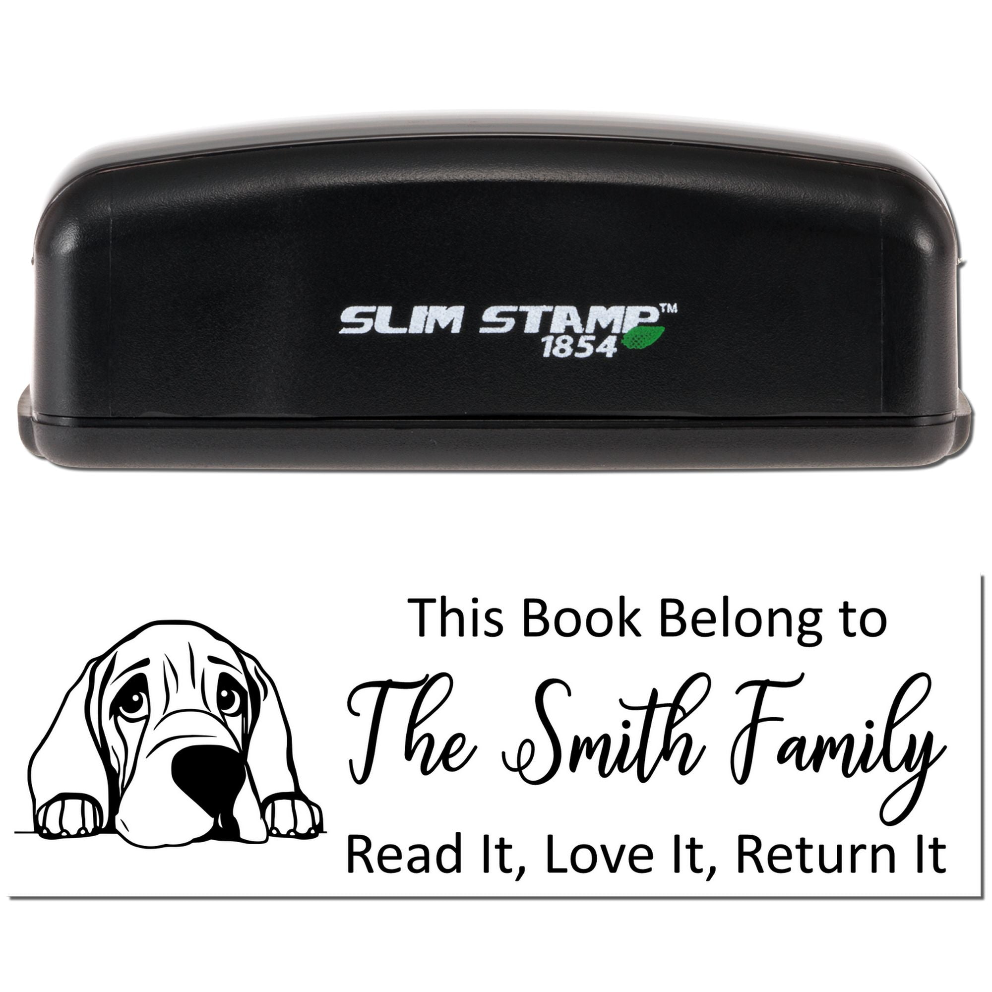 Slim Bloodhound Personalizable Dog Librarian Stamper - Engineer Seal Stamps