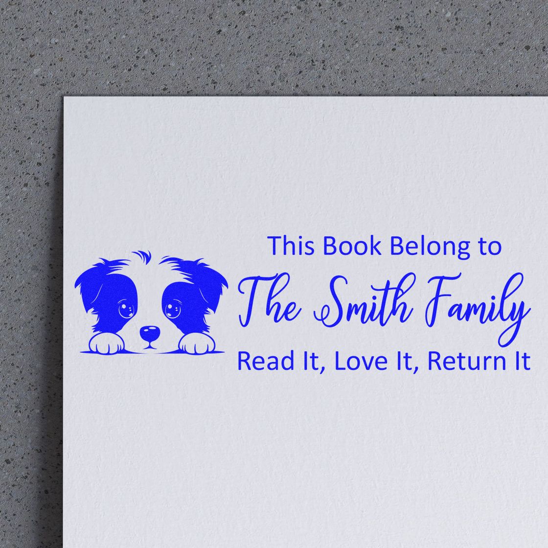 Self-Inking Border Collie Customized Cute Dog Book Stamp - Engineer Seal Stamps