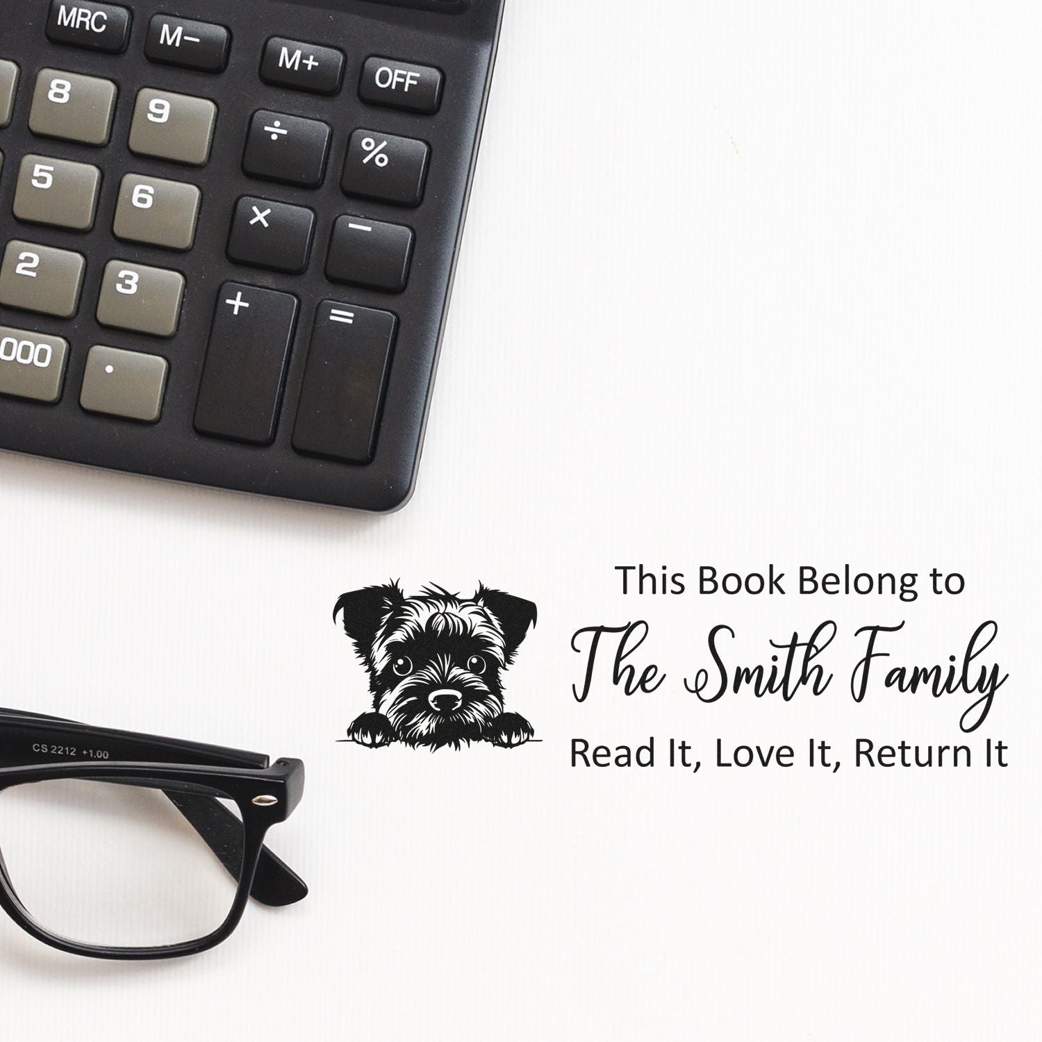 Self-Inking Border Terrier Customized Cute Dog Book Stamper - Engineer Seal Stamps