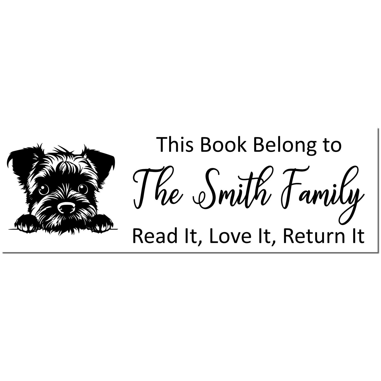 Pre-Inked Border Terrier Custom Made Dog Ex Libris Stamper - Engineer Seal Stamps