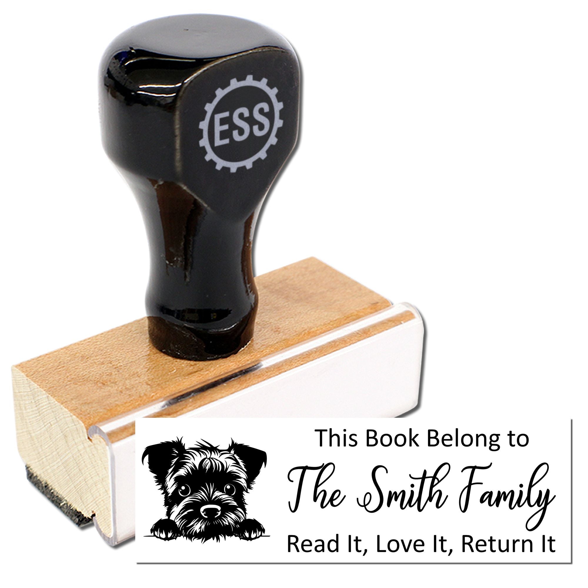 Border Terrier Custom This Book Belongs To Dog Rubber Stamp