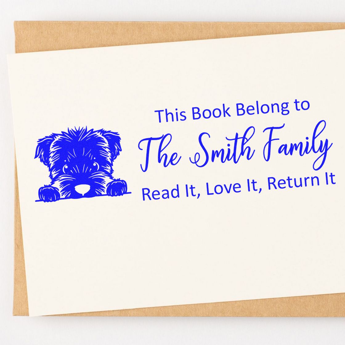 Self-Inking Bouvier Des Flandres Customized Puppy Ex Libris Stamper - Engineer Seal Stamps
