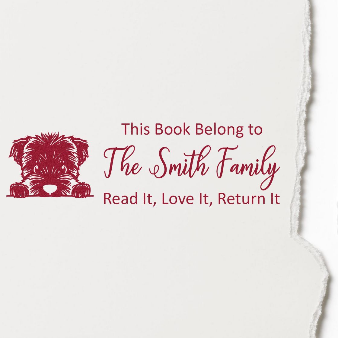 Pre-Inked Bouvier Des Flandres Custom Made Dog Library Stamper - Engineer Seal Stamps