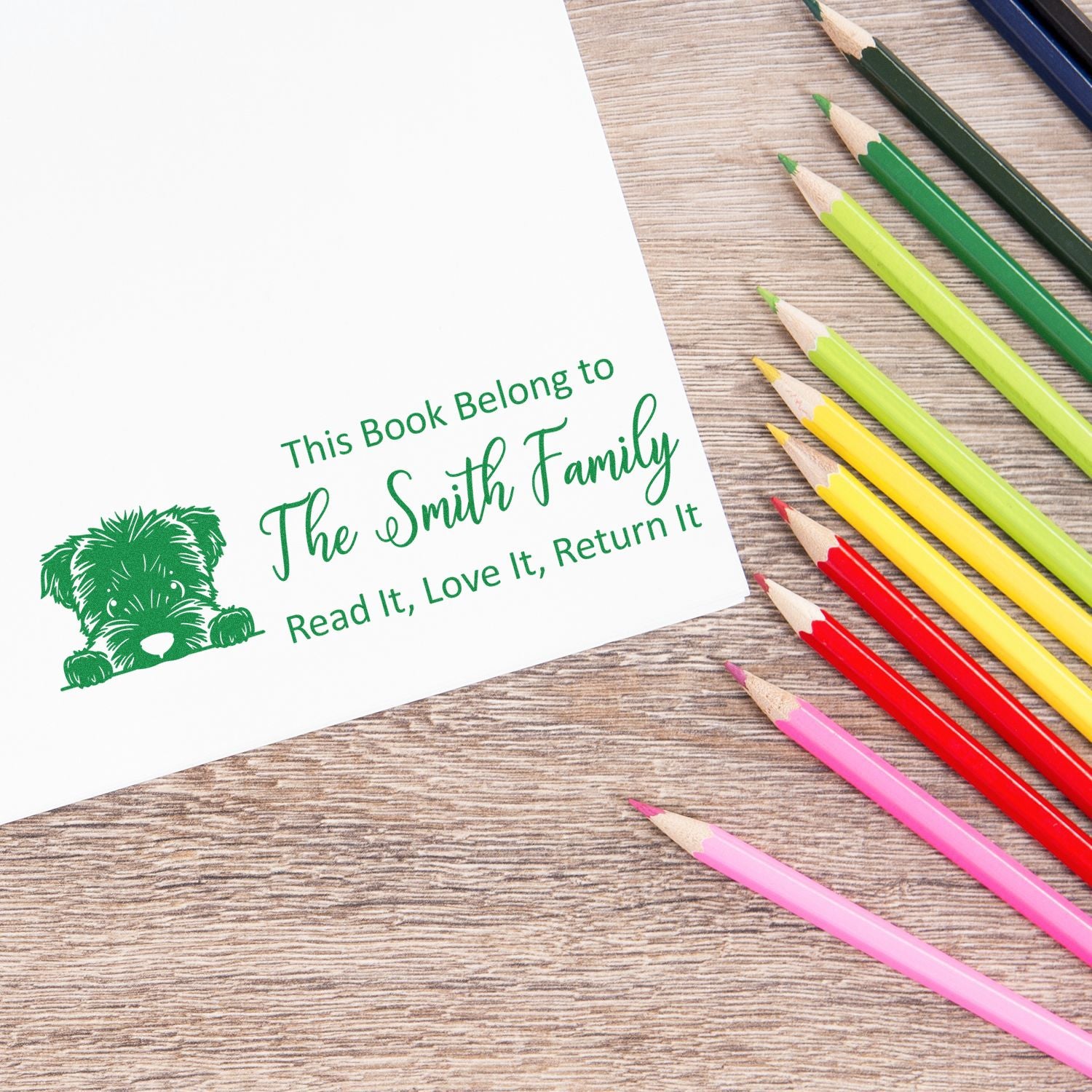 Slim Bouvier Des Flandres Personalizable Literary Dog Stamper - Engineer Seal Stamps