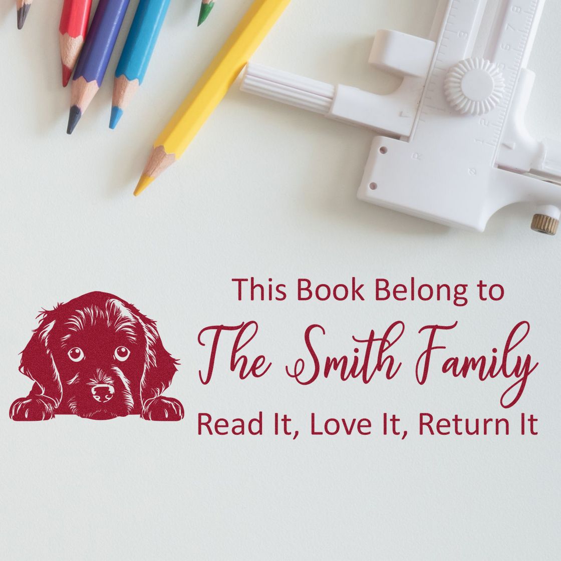 Slim Boykin Spaniel Personalizable Dog Lover Book Stamper - Engineer Seal Stamps