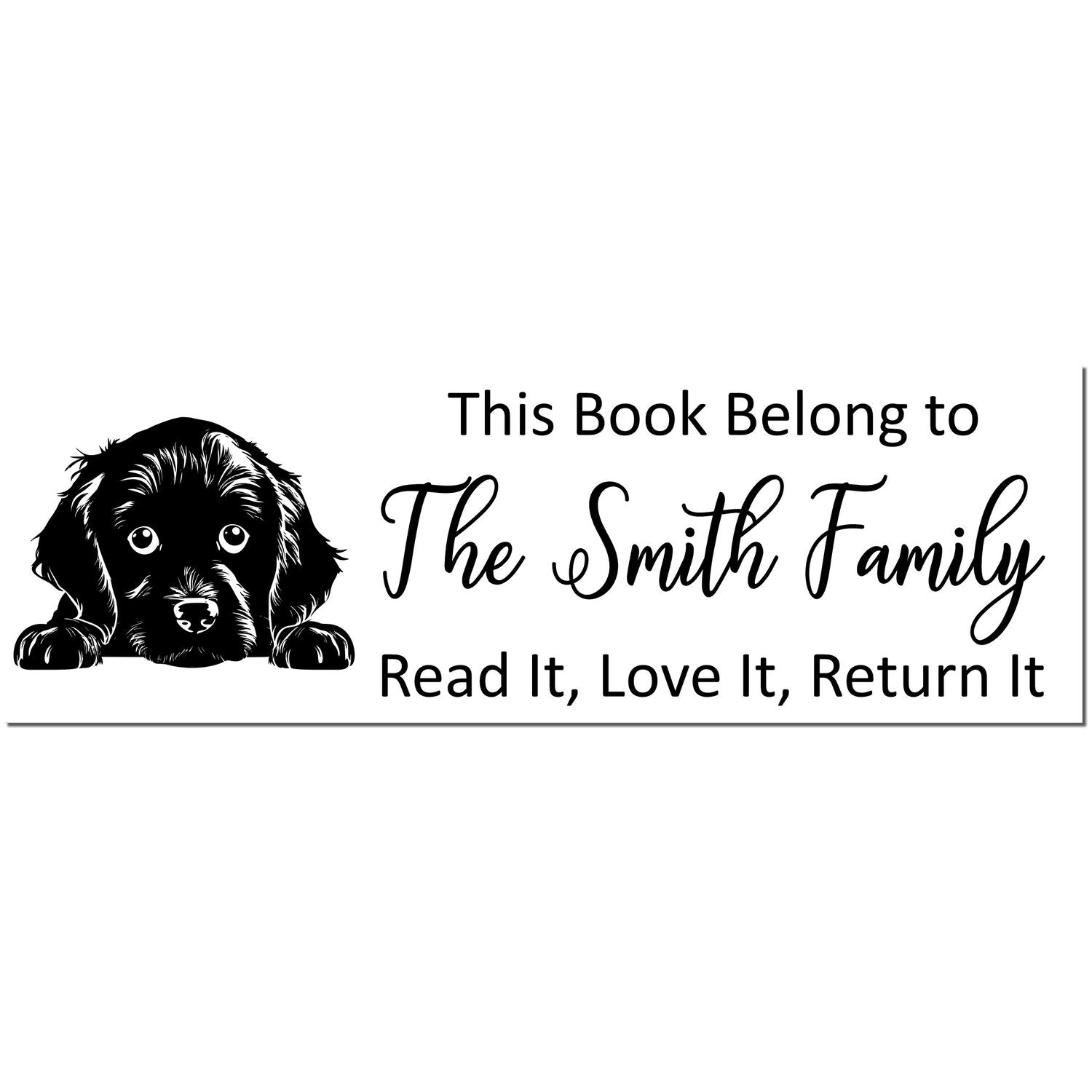 Slim Boykin Spaniel Personalizable Dog Lover Book Stamper - Engineer Seal Stamps