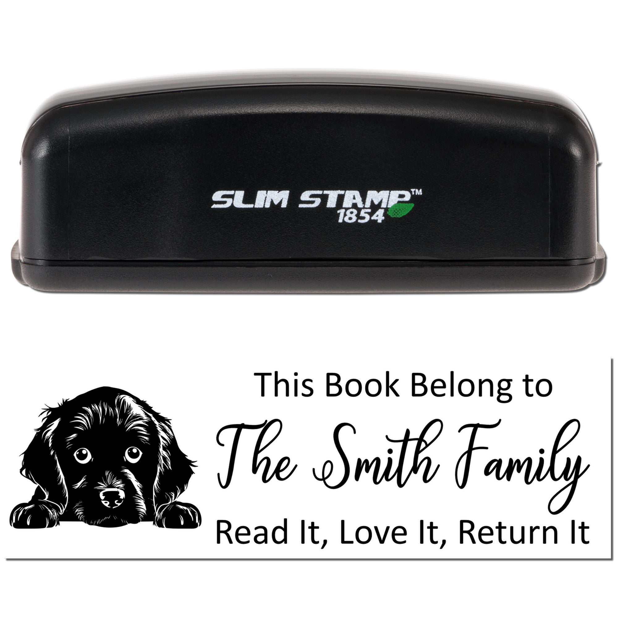 Slim Boykin Spaniel Personalizable Dog Lover Book Stamper - Engineer Seal Stamps