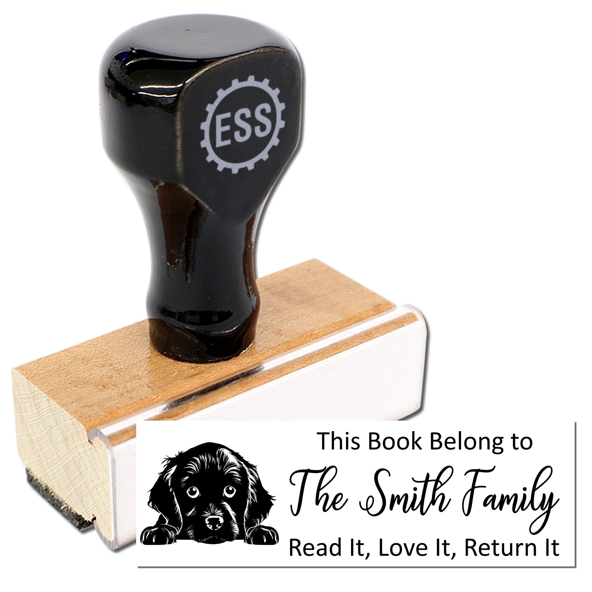 Boykin Spaniel Custom Ex Libris With Dog Rubber Stamp