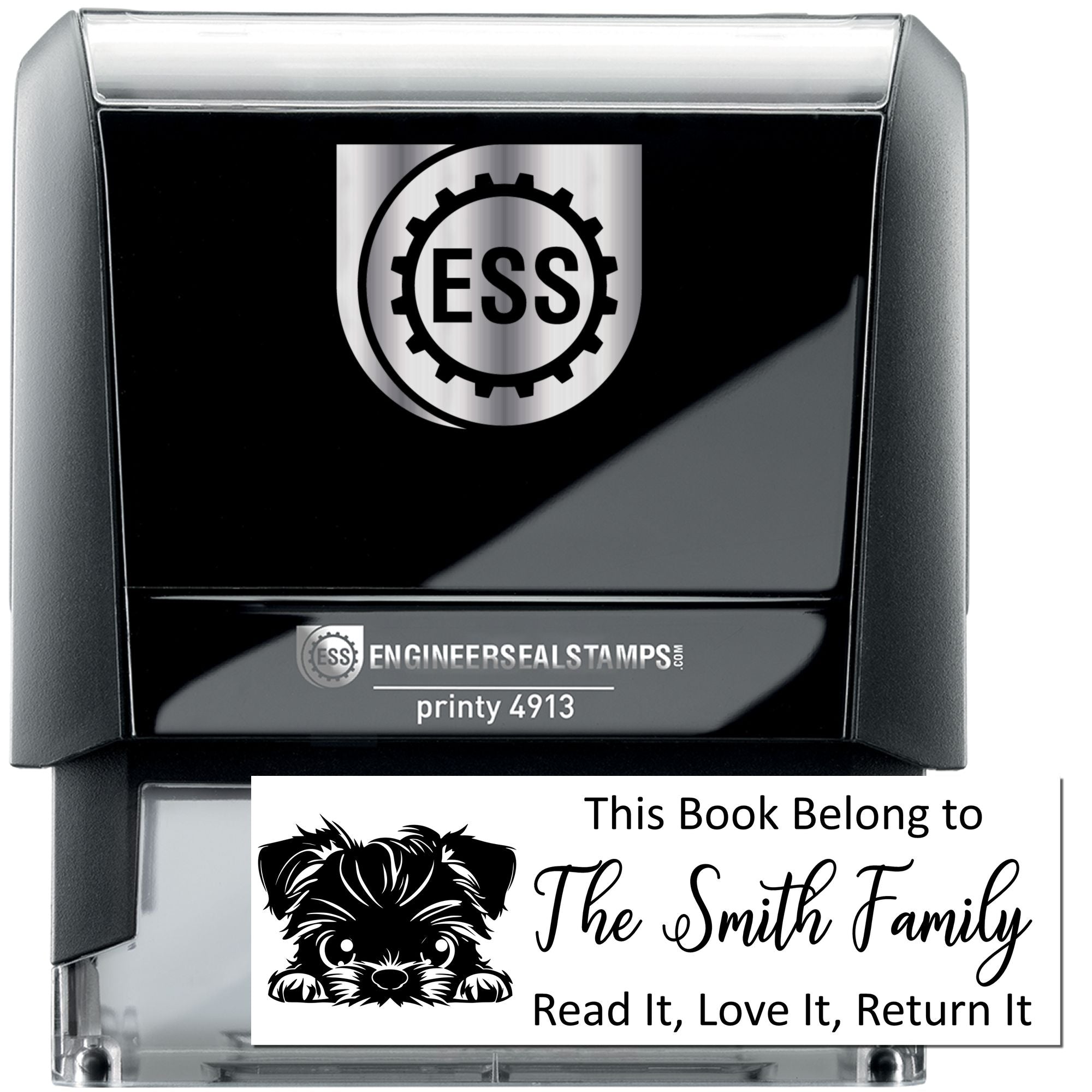 Self-Inking Brussels Griffon Customized Book With Dog Design Stamper - Engineer Seal Stamps