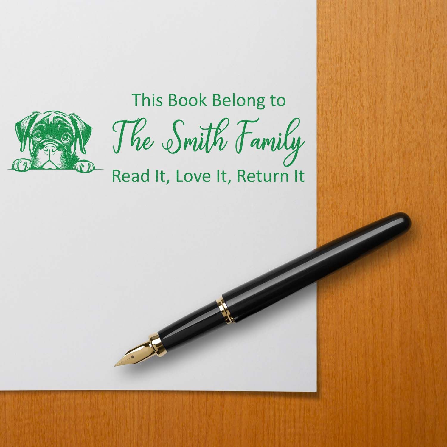 Slim Cane Corso Personalizable Cute Dog Book Stamp - Engineer Seal Stamps