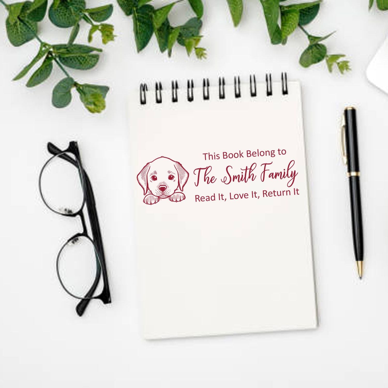 Slim Chesapeake Bay Retriever Personalizable Dog-Themed Ex Libris Stamp - Engineer Seal Stamps