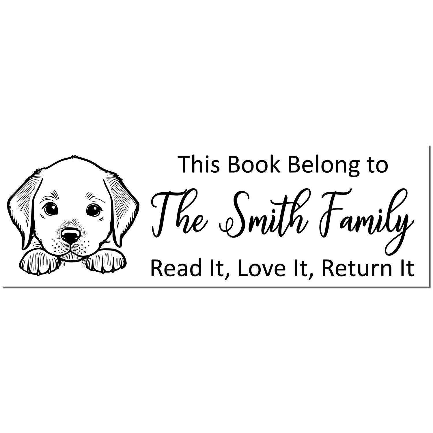 Self-Inking Chesapeake Bay Retriever Customized Ex Libris Puppy Stamp - Engineer Seal Stamps