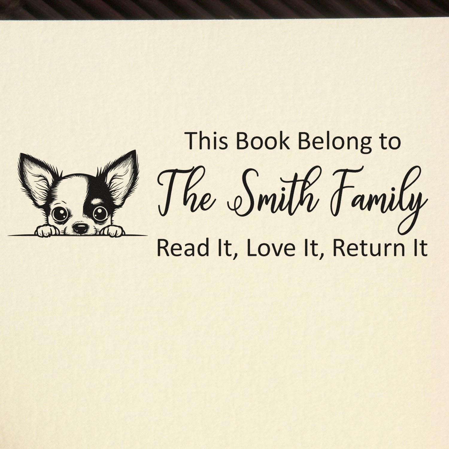 Self-Inking Chihuahua Customized Ex Libris Puppy Stamper - Engineer Seal Stamps