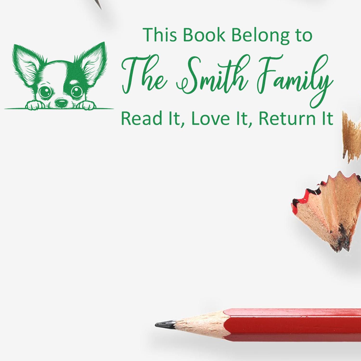 Self-Inking Chihuahua Customized Ex Libris Puppy Stamper - Engineer Seal Stamps