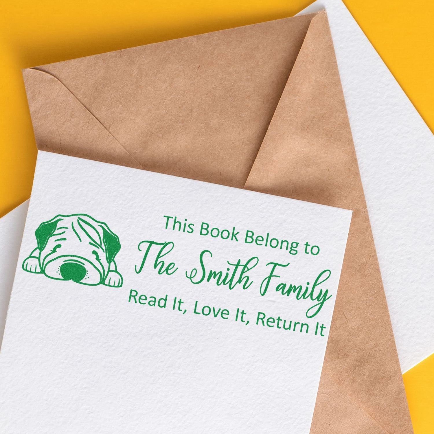 Slim Chinese Shar Pei Personalizable Book With Dog Design Stamper - Engineer Seal Stamps