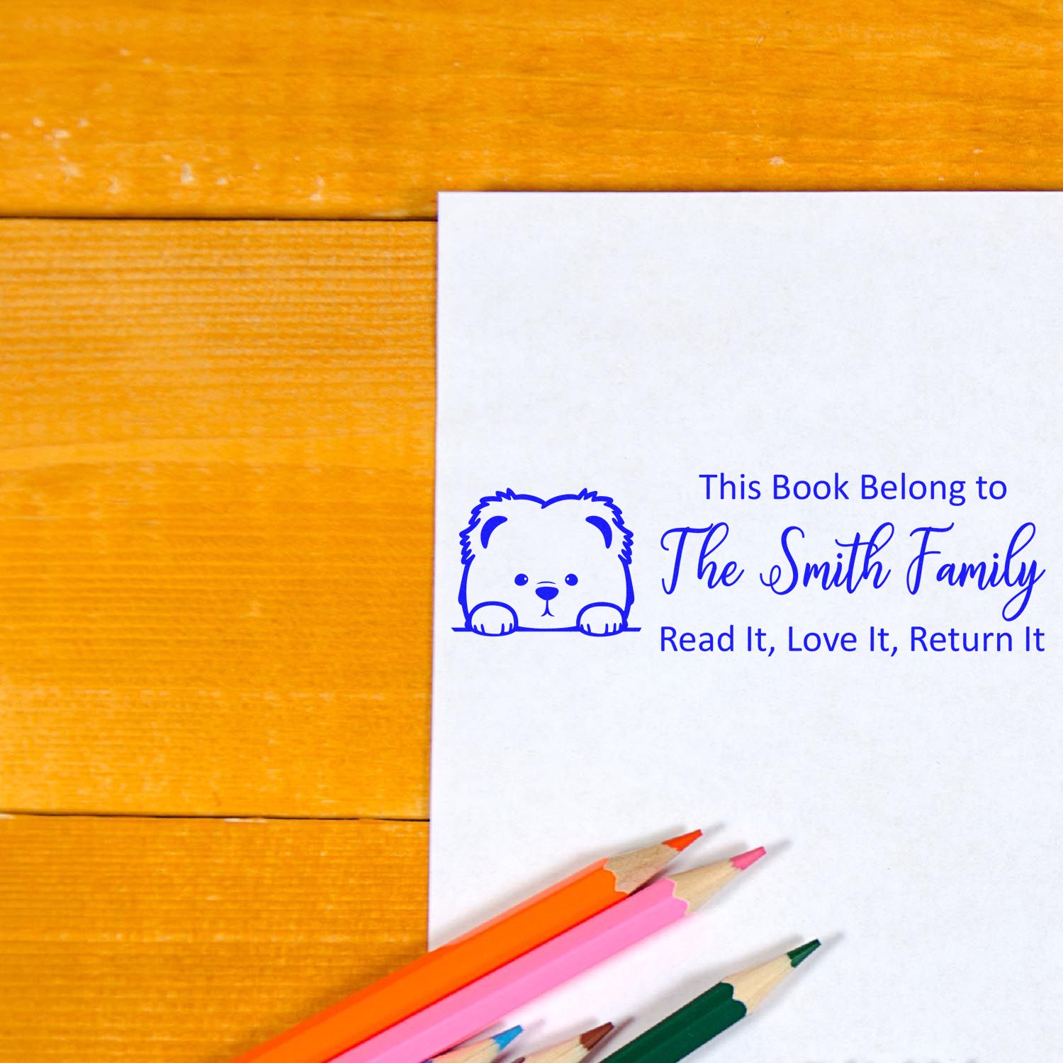 Self-Inking Chow Chow Customized This Book Belongs To Puppy Stamp - Engineer Seal Stamps