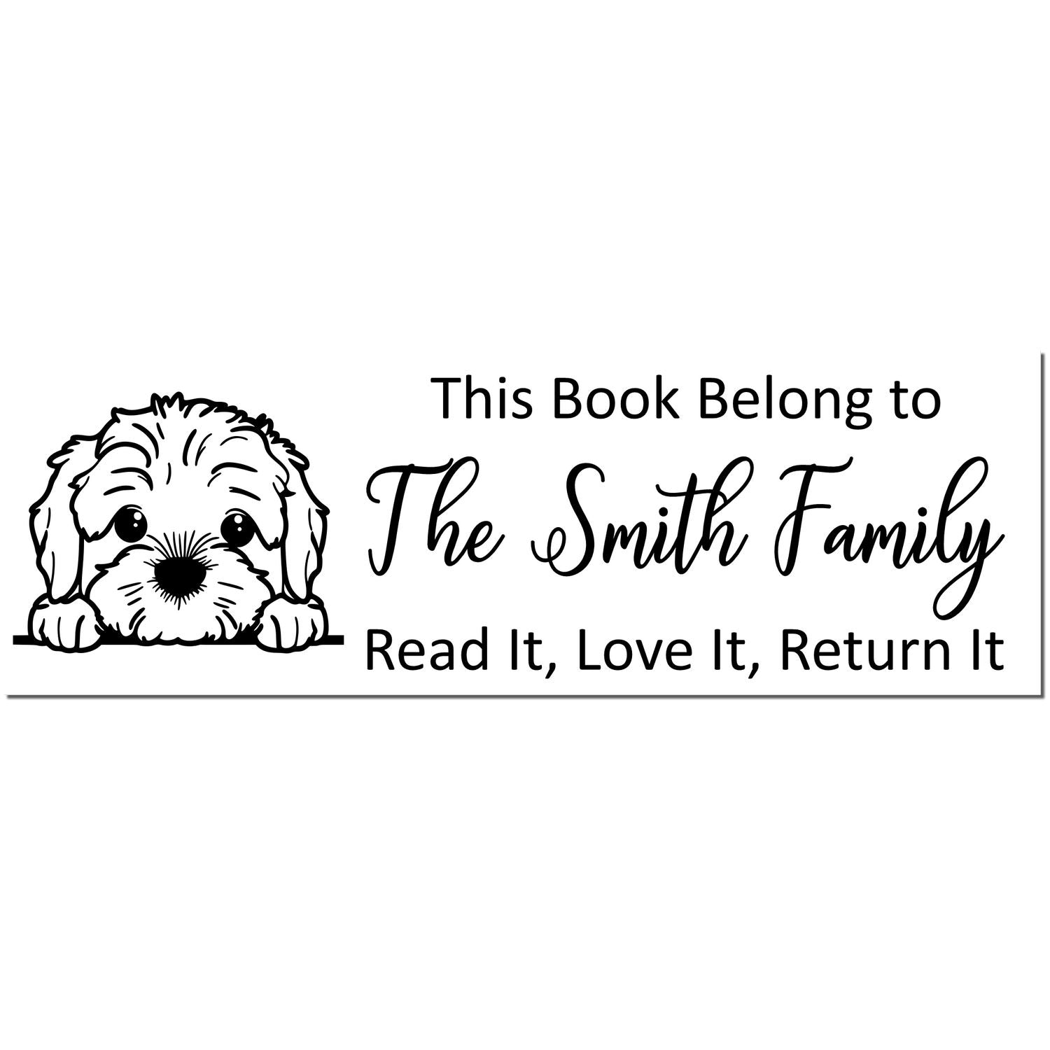 Self-Inking Cockapoo Customized This Book Belongs To Puppy Stamper - Engineer Seal Stamps