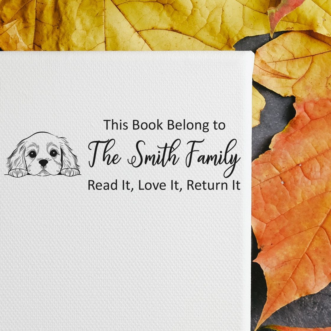 Cocker Spaniel Custom Dog With Books Rubber Stamp - Engineer Seal Stamps