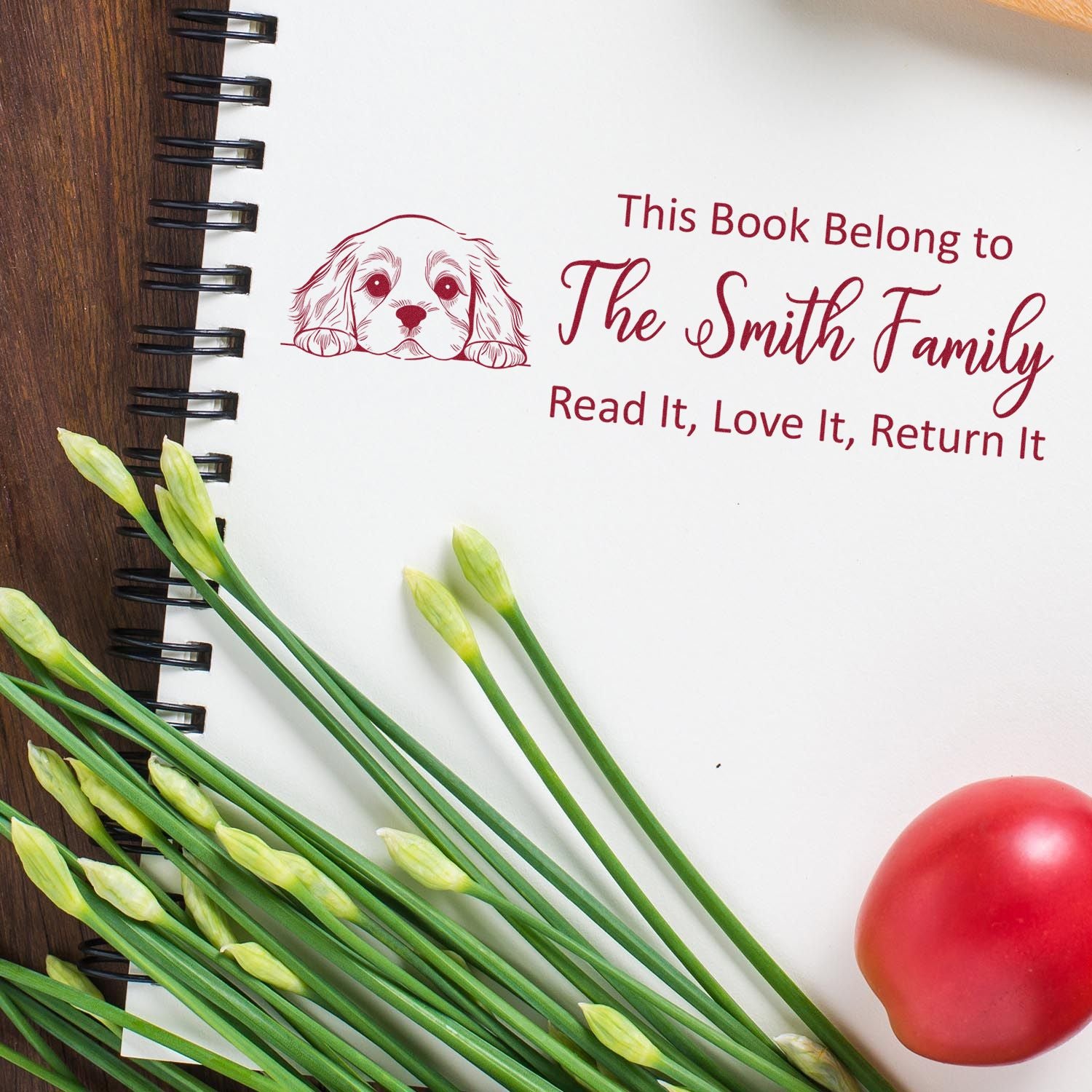 Pre-Inked Cocker Spaniel Custom Made Ex Libris Dog Design Stamp - Engineer Seal Stamps