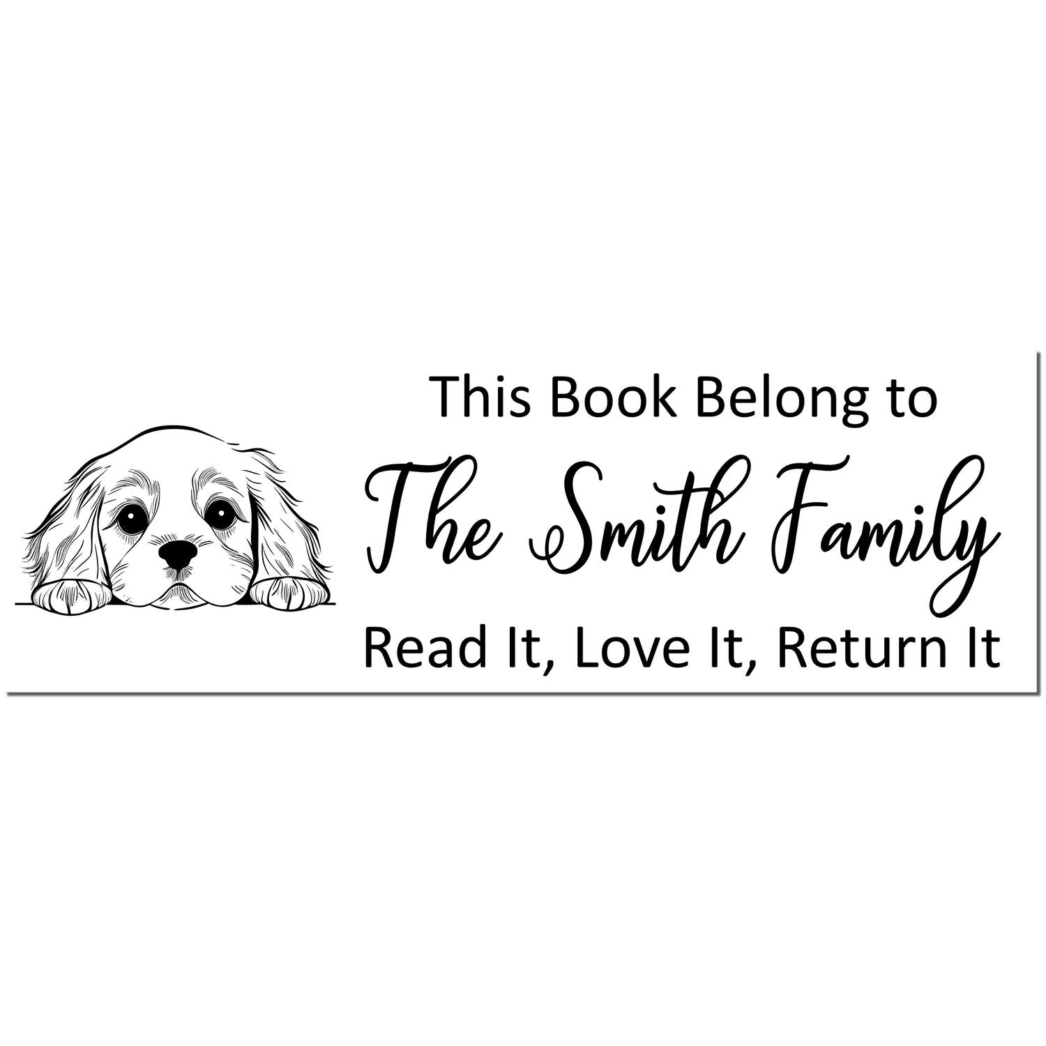 Cocker Spaniel Custom Dog With Books Rubber Stamp - Engineer Seal Stamps