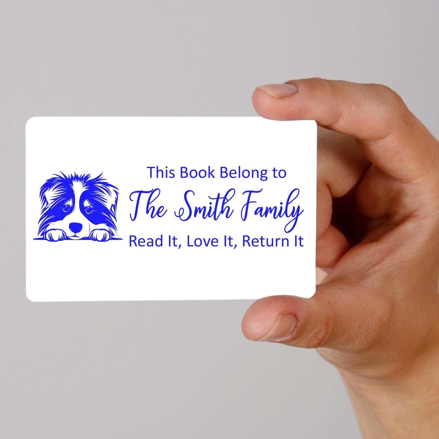 Collie Custom Dog With Books Rubber Stamp - Engineer Seal Stamps