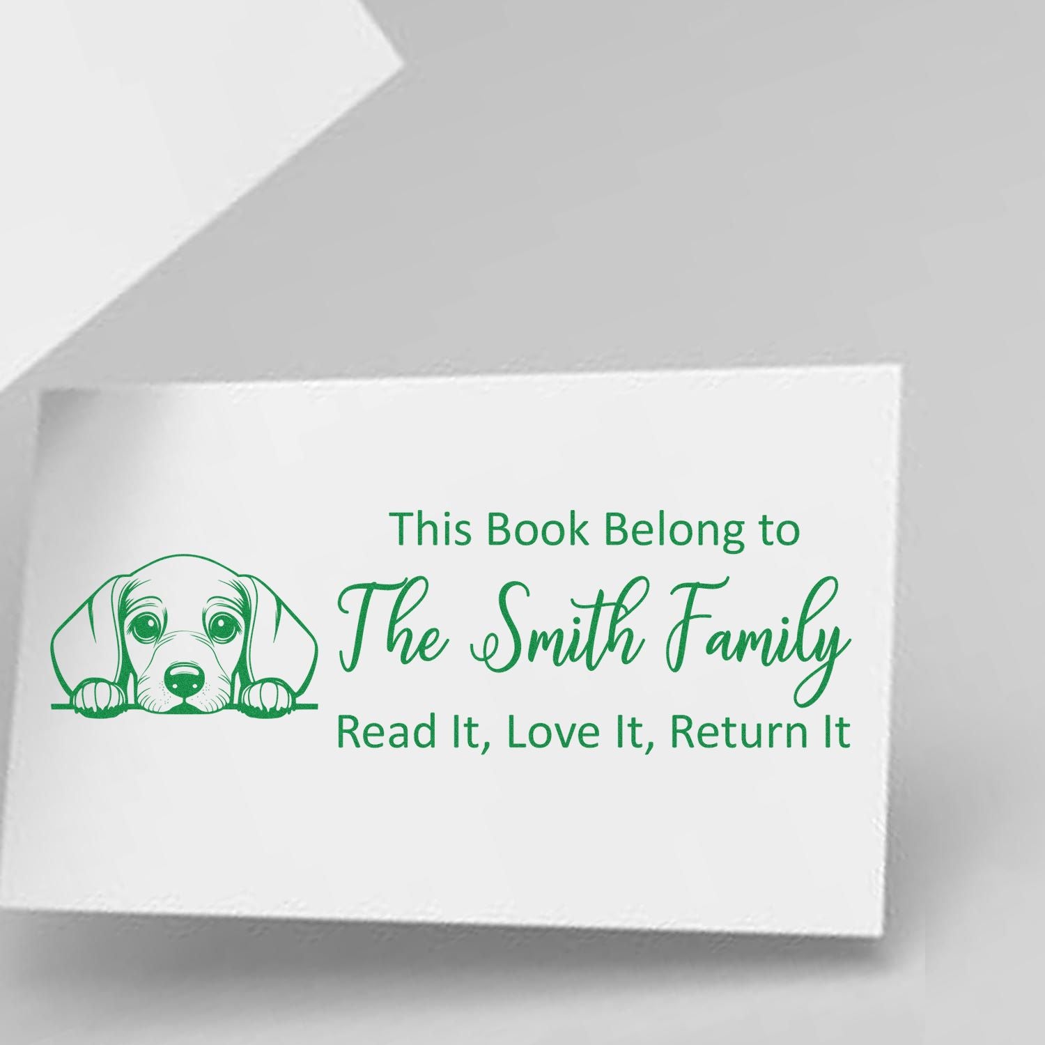 Slim Dachshund Personalizable Ex Libris Puppy Stamp - Engineer Seal Stamps