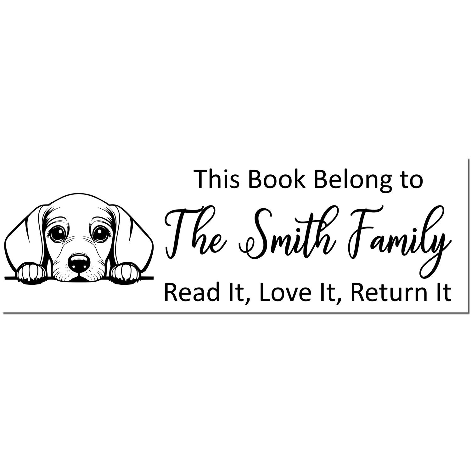 Slim Dachshund Personalizable Ex Libris Puppy Stamp - Engineer Seal Stamps