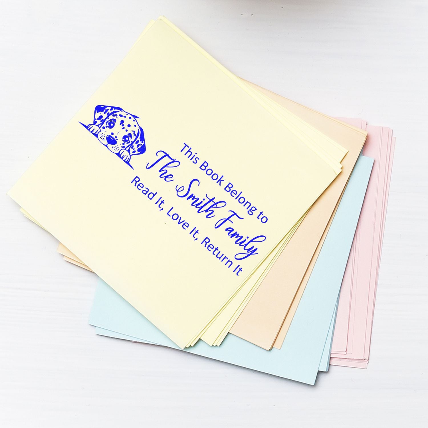 Dalmatian Custom Dog Lover Book Rubber Stamp - Engineer Seal Stamps