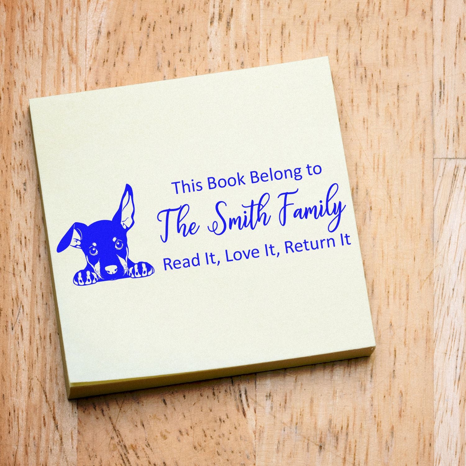 Pre-Inked Doberman Pinscher Custom Made Bookworm Dog Stamp - Engineer Seal Stamps