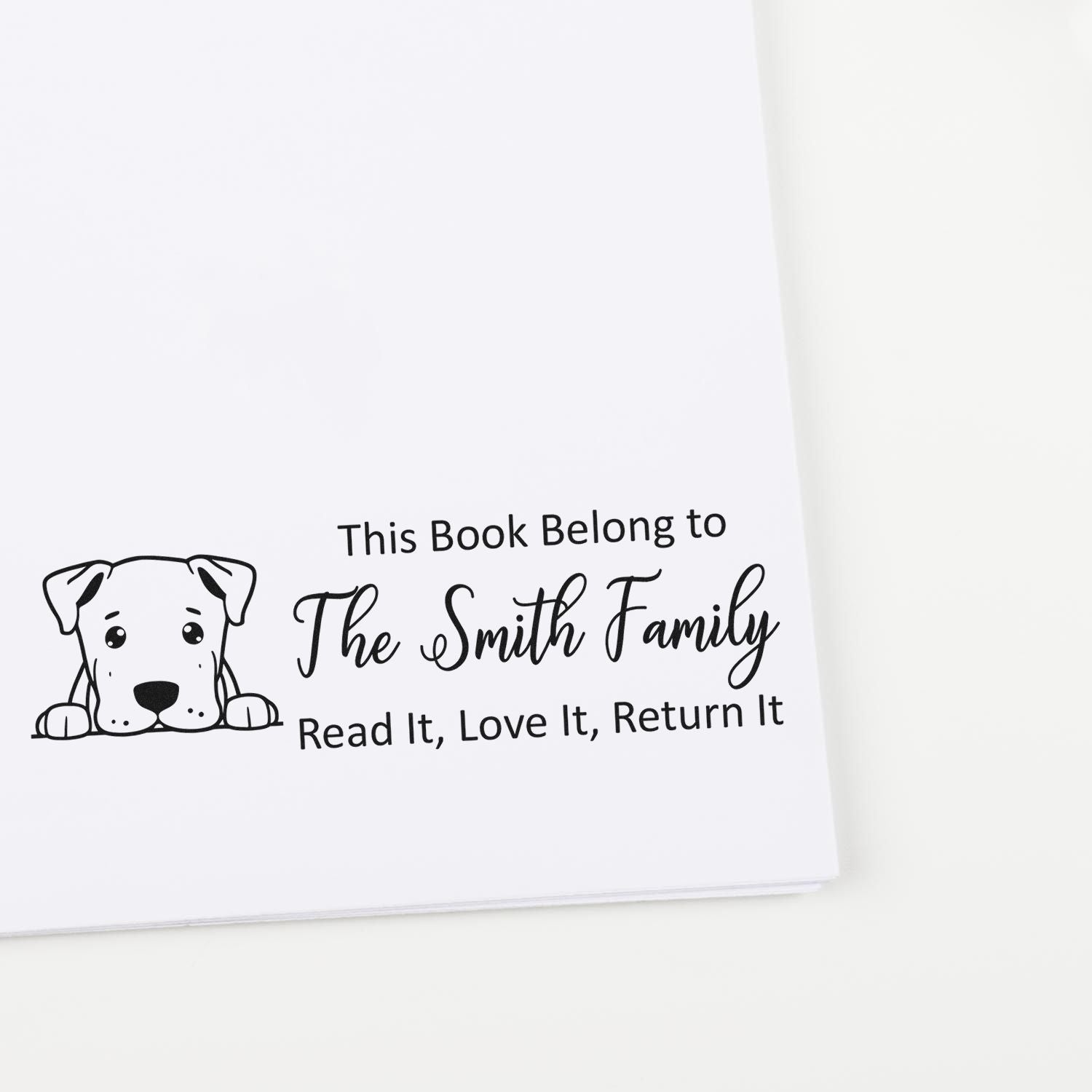 Self-Inking Dogo Argentino Personalized Dog Book Stamper - Engineer Seal Stamps