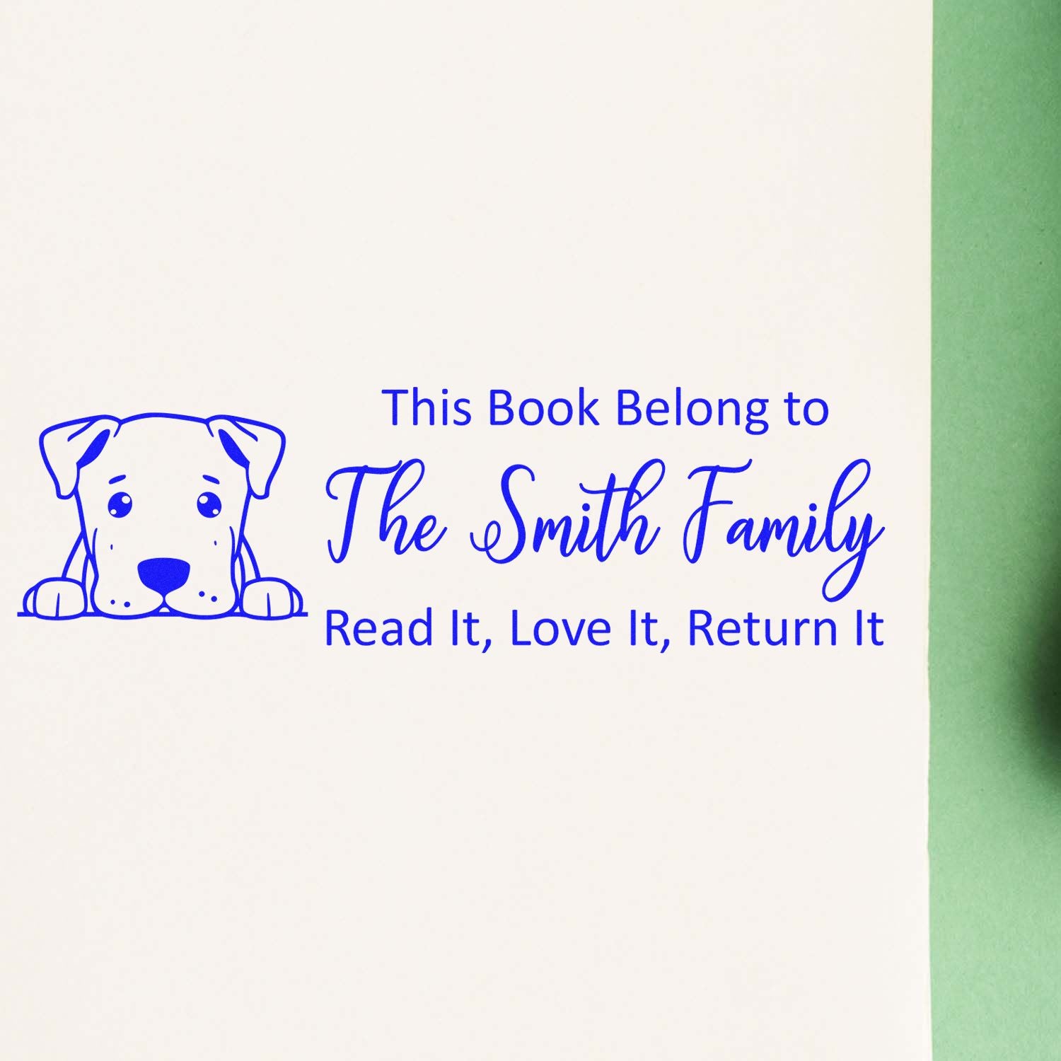 Self-Inking Dogo Argentino Personalized Dog Book Stamper - Engineer Seal Stamps