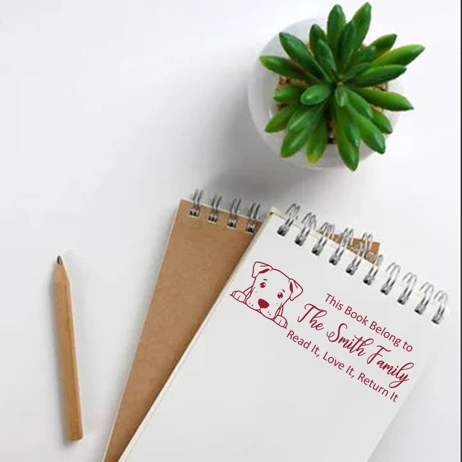 Slim Dogo Argentino Personalizable From The Library Of Puppy Stamper - Engineer Seal Stamps