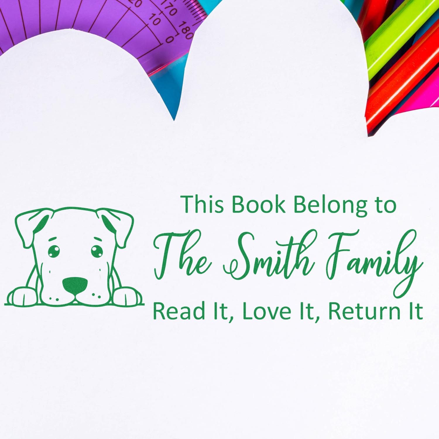 Self-Inking Dogo Argentino Personalized Dog Book Stamper - Engineer Seal Stamps