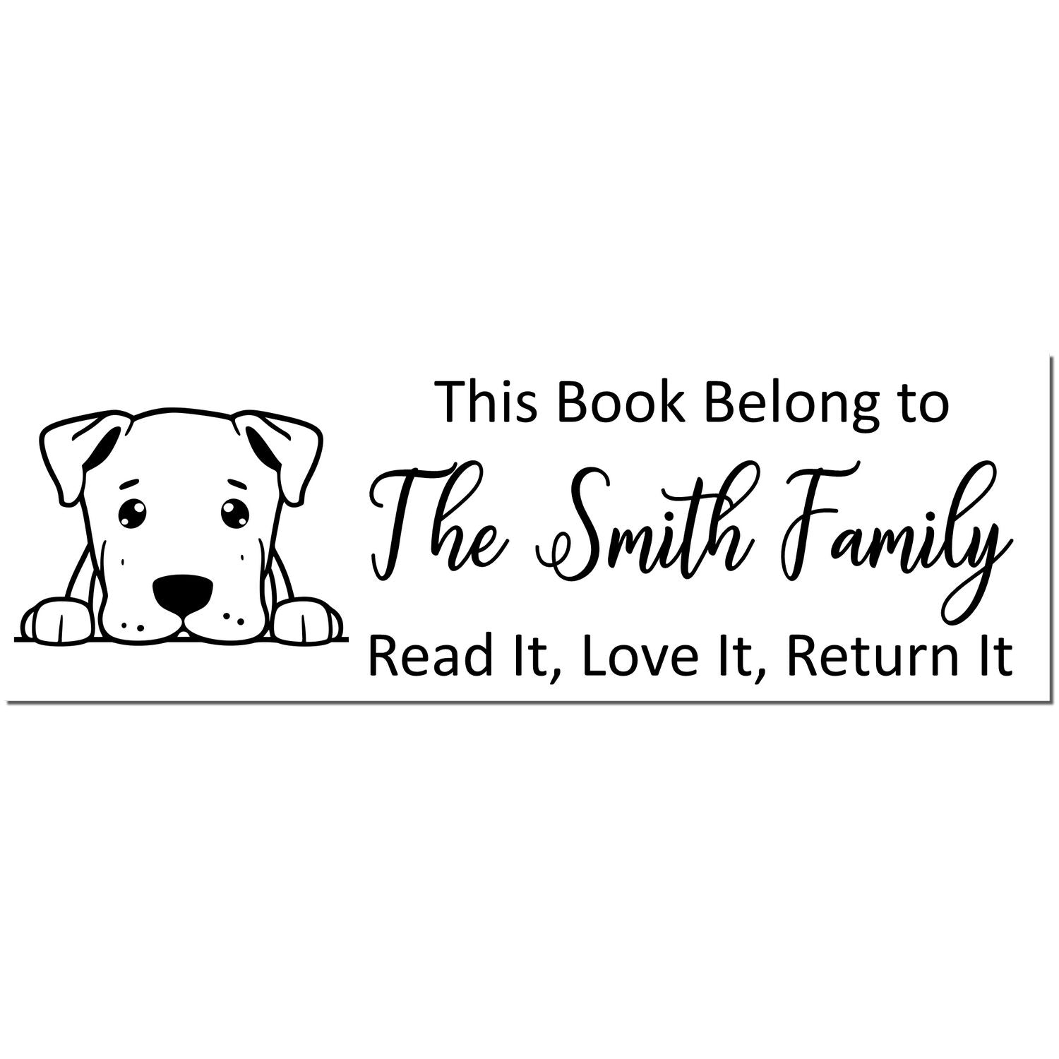 Pre-Inked Dogo Argentino Custom Made Bookworm Dog Stamper - Engineer Seal Stamps